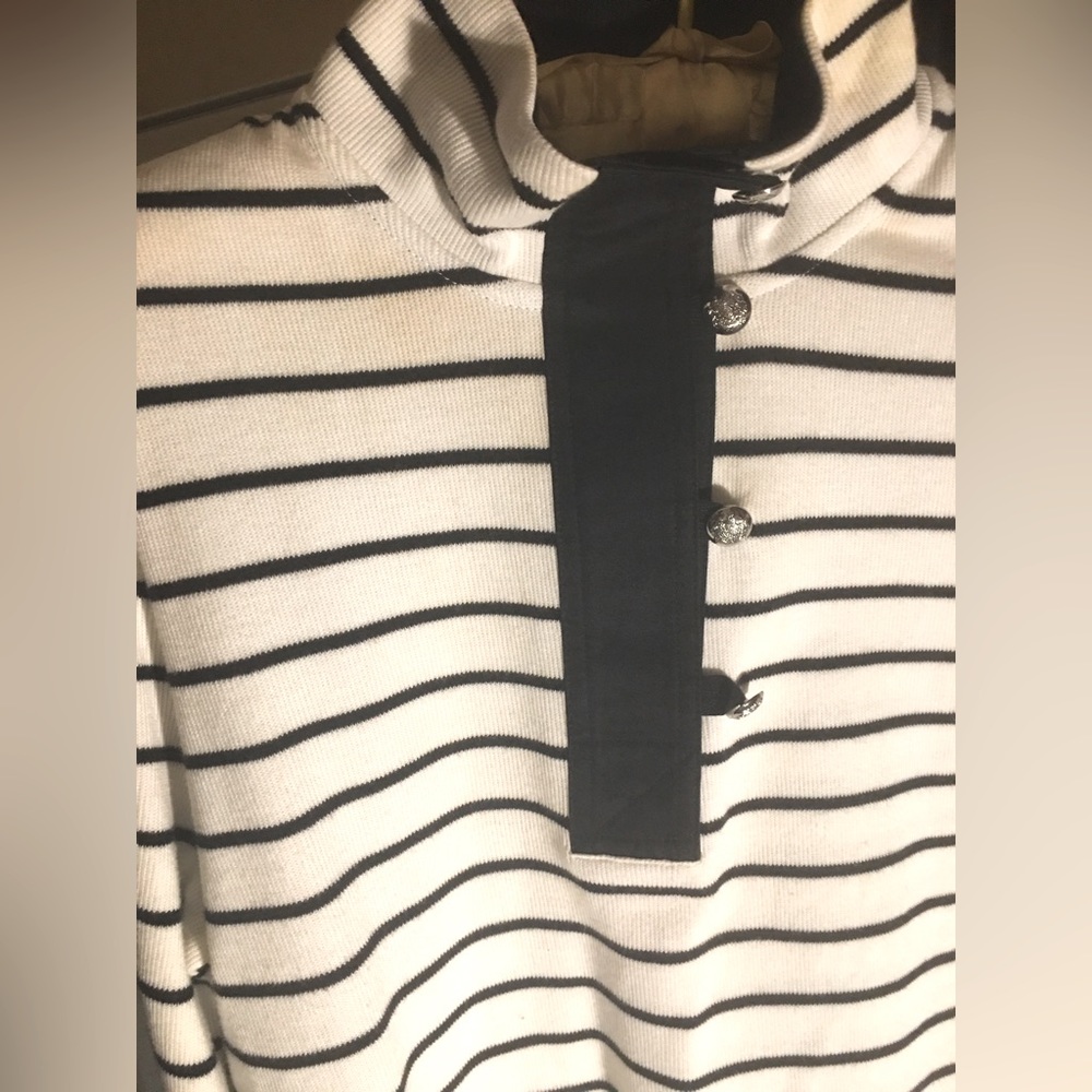 Blue and white striped ralph Lauren button top